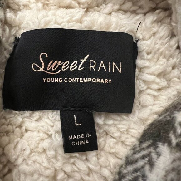 Sweet Rain Plaid Heavy Sherpa Lined Jacket Coat Young Contemporary L Large - Picture 5 of 8